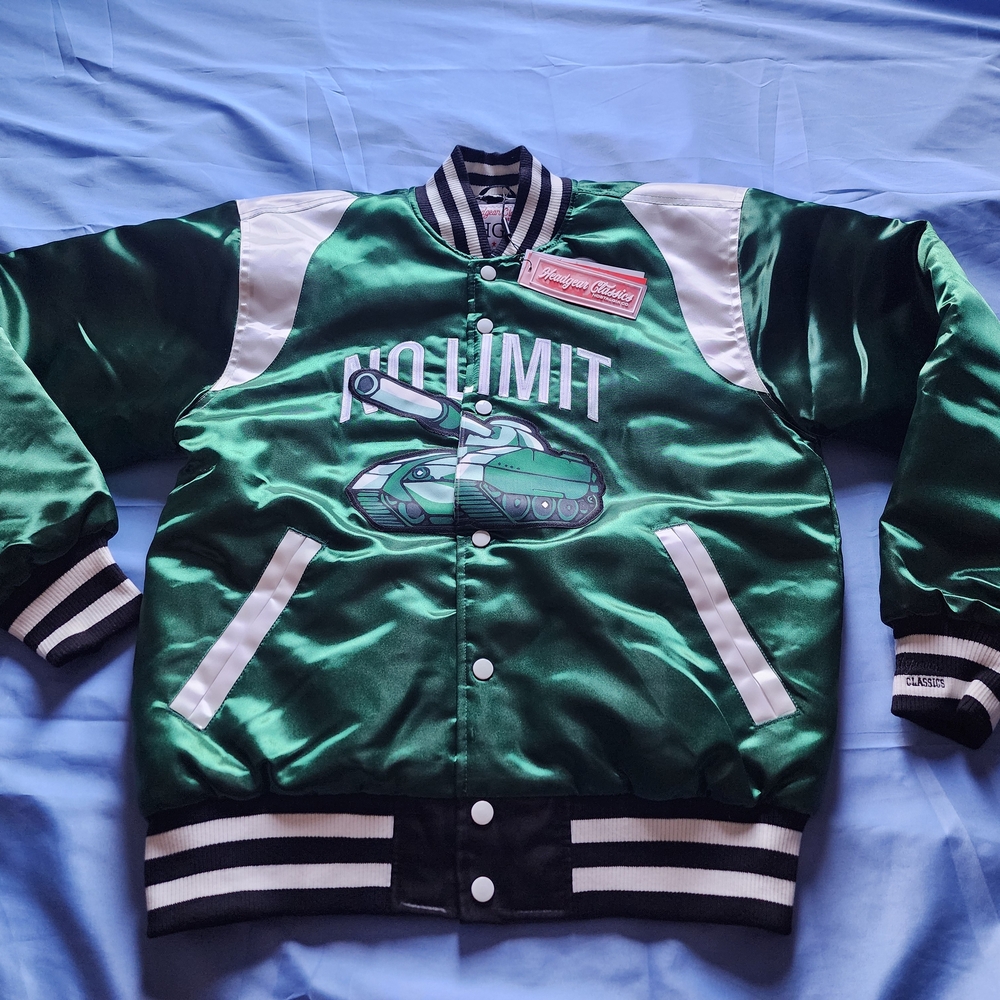 HEADWEAR CLASSICS MEN'S NO LIMIT MYSTIKAL #4 SATIN JACKET GREEN SIZE MEDIUM